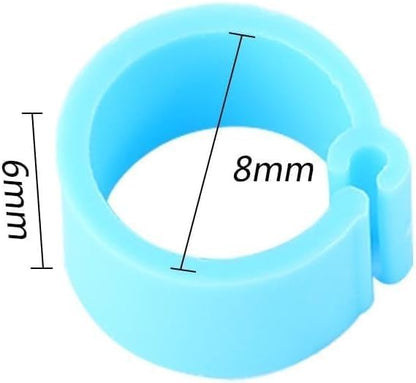 100 Pcs Multicolor Poultry Leg Rings, 10 Colors Poultry Foot Rings Bird Identification Leg Bands Clip-on for Birds, Ducks, Chickens (Diameter 8 MM)