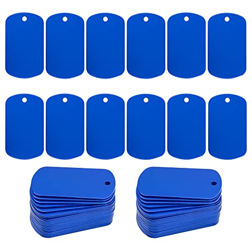 StayMax 100 Pack Anodized Aluminum Engraving Blank Tags Stamping Blanks (Blue) - color: Blue