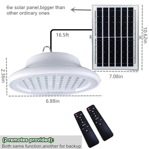HULPPRE 3000lm Solar Shed Light Indoor Outdoor with Pull String, Daytime or Night,Dusk to Dawn,Bright with 169 LEDs,IP65 Waterproof,3 Modes (White Pendant Light)