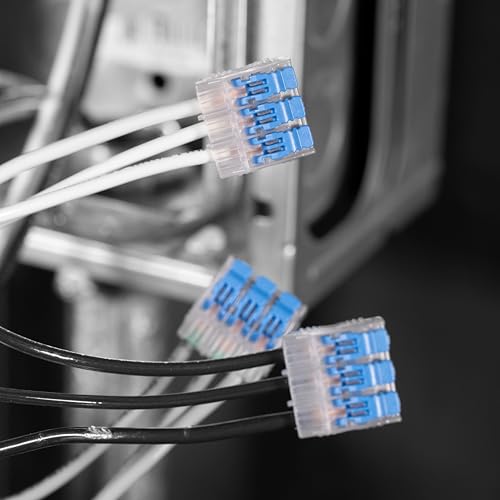 Ideal Electrical in-Sure Lever Wire Connector,12 AWG, 3-Port (30-35L23J), Jar of 350—Compact Releasable Connectors for Solid and Stranded Wires - size: Jar of 350, style: 3 Port / 12-24 AWG