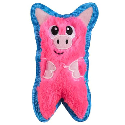 Outward Hound Durablez Minis – Squeaky Plush Dog Toy, No Stuffing for Less Mess, Interactive & Tough, Jumbo Squeaker, Puppies & Small Dogs, Pig, 6.8" - color: Pig, size: X-Small