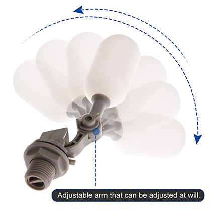 1/2" Float Ball Valve Automatic Fill Feed Humidifier Tank Pond Shut Off with Adjustable Arm for Ponds, Livestock Water Trough