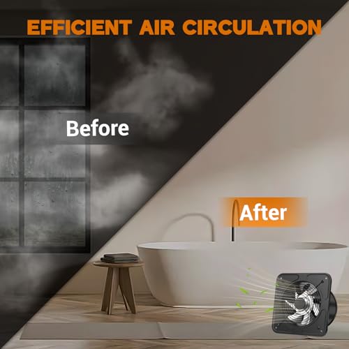 YOZON 8-Inch Kitchen Exhaust Fan with Switch, 700CFM Garage Exhaust Fan, Ventilation Fan with Backdraft Damper for Attic, Workshop, Window, Smoking Room - size: 8 inch