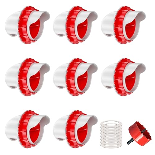 ZenxyHoC DIY Chicken Feeders No Waste, 8 Ports Poultry Feeder with Hole Saw for Buckets Troughs Red - size: 8 Ports