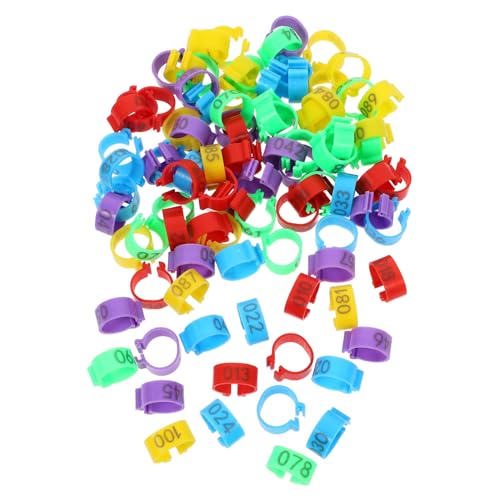 Milisten 100pcs Pigeon Leg Bands Identification for Racing Pigeons Chickens More Easy to Use Mixed Colors for Quick Identification