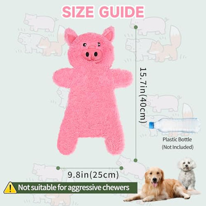 Mihachi No Stuffing Crinkle Dog Toys,2-in-1 Holds Water Bottles-Cruncher with Puncture Resistant Squeaker, Dog Squeak Toys Plush Dogs Chew Toy for Small Medium Large Breed Chewer, Pig - color: Pig