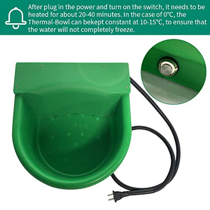 Automatic Heated Horse Waterer Bowl, 4L Large Capacity Farm Heated Water Bowl Constant Temperature Dispenser with Float Control for Pet Dog Goat Chicken and Other Animals,Outdoor Thermal-Bowl