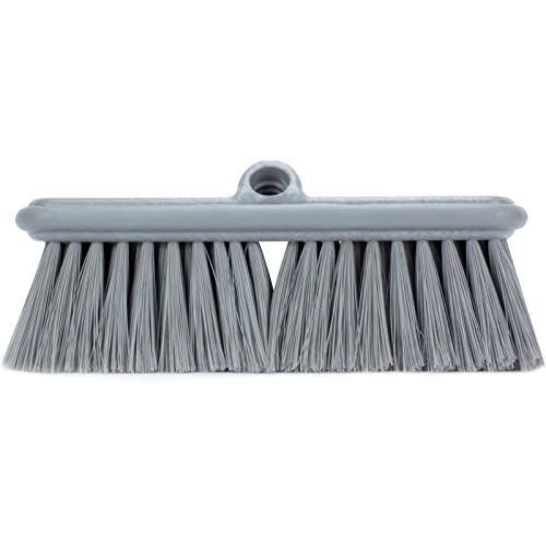 SPARTA Flo-Thru Heavy-Duty Deck Scrub Brush Nylon Bristled, Boat and Floor Scrub Broom with Protective Bumper for Floors and Large Equipment, Plastic, 9.5 Inches, Gray - color: Gray