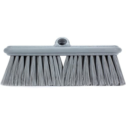 SPARTA Flo-Thru Heavy-Duty Deck Scrub Brush Nylon Bristled, Boat and Floor Scrub Broom with Protective Bumper for Floors and Large Equipment, Plastic, 9.5 Inches, Gray - color: Gray