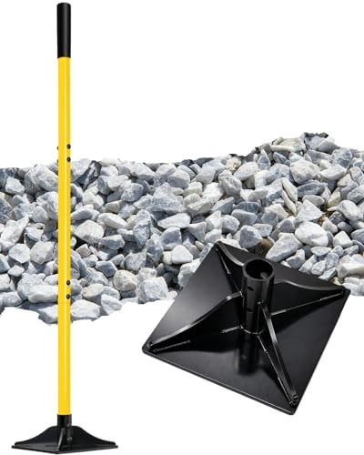 LOCONHA Steel Tamper with 48" Handle - Heavy Duty Hand Compactor for Leveling Soil, Gravel, Sand, and Asphalt in Gardens, Yards, and Driveways (8''x 8'') - size: 8''x 8''