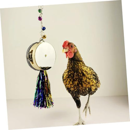 Stainless Steel Double Sided Mirror Drum for Hens and Roosters Engaging Pet for Healthy Growth and Intellectual Development Fun Chicken Play Equipment to Boredom