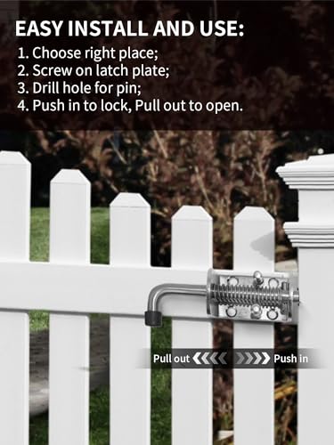 Spring Loaded Gate Latch Pin Barrel Bolt 6in x 1/2in Stem Durable Zinc Plated Solid Steel Heavy Duty for Tailgate - 2pcs - style: Heavy Duty 2pcs - 6in