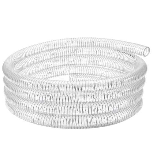 Flexible Hose 1 1/4" id - 25ft Reinforced Tubing Heavy Duty PVC Steel Wire Vacuum Hose for Boat Marine Pump, Drain Water Fuel Gas - size: 1 1/4" ID, style: 25 ft