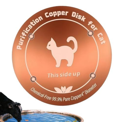 Copper Waterer Cleaning Disc, All Season Livestock Water Purifier Tray Keeps Water Clean for Poultry, Dogs & Cattle - size: cat