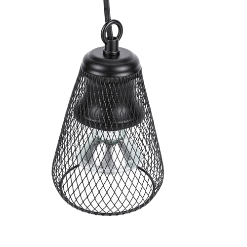 Rengue Reptile Heating Lamp Holder Reptile Heat Lamp Guard, Cover for Terrarium Up to 100W Bulbs Crawler Temperature Control Equipment and Crawler Lighting (US Plug)