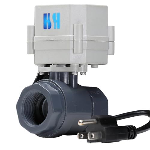 1/2" 3/4" 1" 110-230VAC Normally Closed/Open CF8/Stainless Steel 304 Motorized Electrical Ball Valve With U.S. Plug (1 inch Plastic, Normally Closed) - color: Plastic Normally Closed, size: 1 Inch