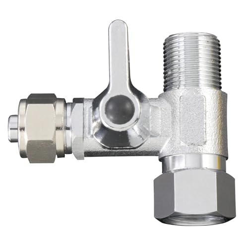 Brass 3/8" Comp x 3/8" OD Angle Stop Adapter | Feed water adapter for reverse osmosis filters, coffee brewers & ice makers. - style: M3/8 * F3/8 to 3/8 Tube