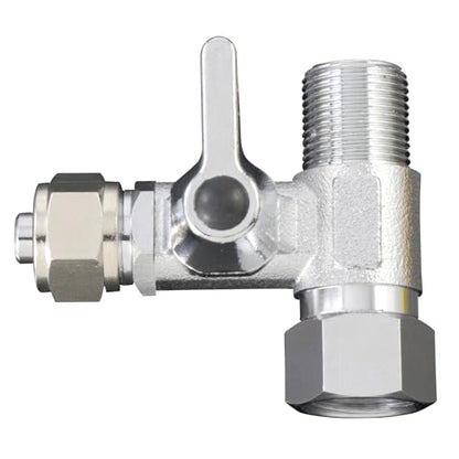 Brass 3/8" Comp x 3/8" OD Angle Stop Adapter | Feed water adapter for reverse osmosis filters, coffee brewers & ice makers. - style: M3/8 * F3/8 to 3/8 Tube