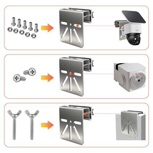 2 Pack Gutter Mount for Eufy Eolocam S340/E30, Stainless Steel Security Camera Bracket (Silvery2) - color: Silvery2