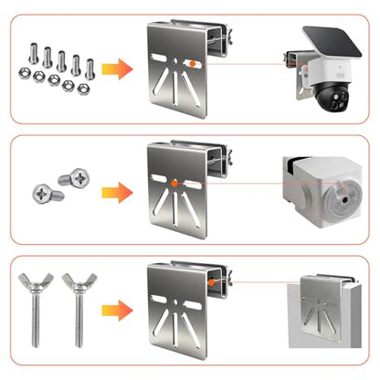 2 Pack Gutter Mount for Eufy Eolocam S340/E30, Stainless Steel Security Camera Bracket (Silvery2) - color: Silvery2