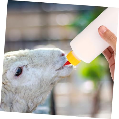 Sosoport 2sets Multi-Purpose Goat Milk Bottle Feeder for Cows Sheep Goats Farm Animals Can Nipple Nursing Bottle