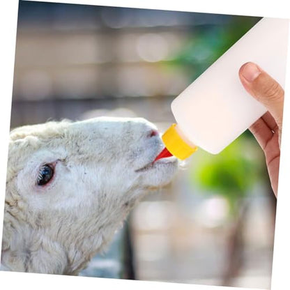 Sosoport 2sets Multi-Purpose Goat Milk Bottle Feeder for Cows Sheep Goats Farm Animals Can Nipple Nursing Bottle