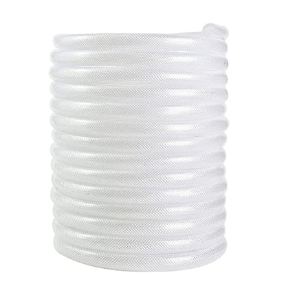 1’’ ID × 1-19/64" OD - 50 ft Clear Braided Hose Plastic Vinyl Tubing, High Pressure Flexible Reinforced PVC Tube for Transfer Water Air Oil, BPA Free & Non-Toxic - size: 1" I.D., style: 50 FT