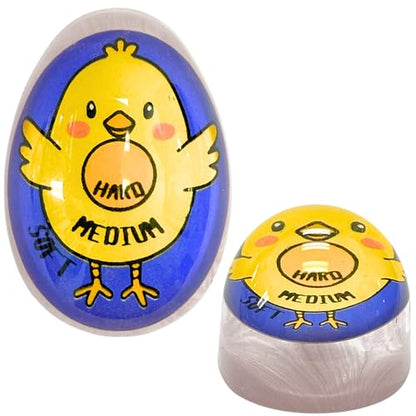 Iconikal 2-Pack Chick Egg Timer Color Changing Boiling Timer Soft, Medium, Hard, BPA Free - color: Blue Chick