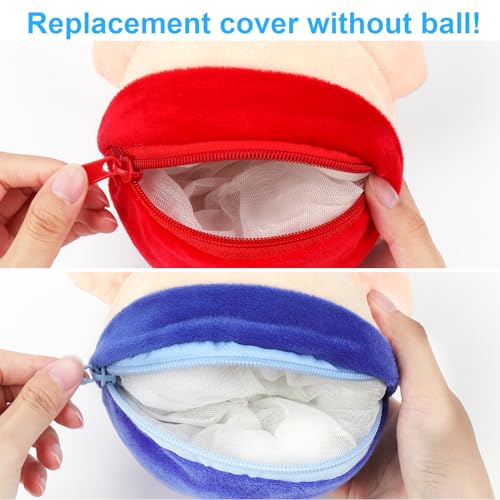 Mity rain Interactive Dog Ball Cover, Replacement Covers Only for Bouncing Ball (Blue Pig+Red Pig) - style: Blue Pig+Red Pig