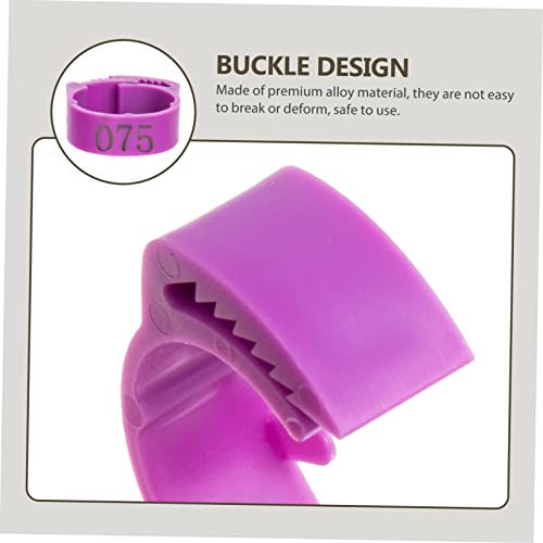 Kisangel 100pcs Chicken Leg Bands Numbered Leg Rings for Poultry Easy Identification Lightweight - color: Purple