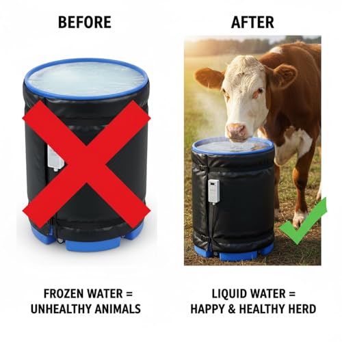 Automatic Water Trough De-Icer | Waterproof & Chew-Proof Heating Blanket | Prevents Freezing for Stock Tanks & Buckets | Adjustable Temperature (275/230/1000) - color: 275/230/1000