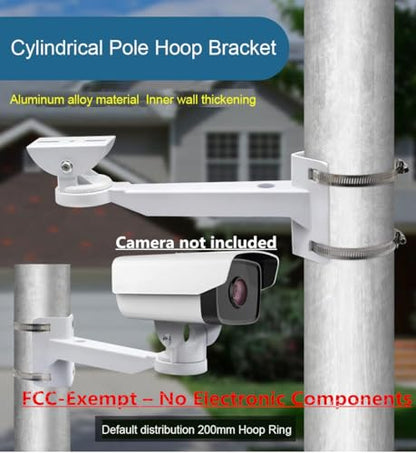 11.8'' (300mm) Heavy Duty CCTV Camera Mount Bracket - Weatherproof Pole/Wall/Corner Mount, Adjustable 90° Tilt for Bullet/PTZ/Dome IP Security Cameras