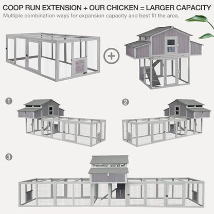 Large Chicken Coop Run Extension-Durable Chicken Enclosure for Chicks, Ducks, Rabbits(20.73 Ft²)