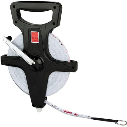 Champion Sports Open Reel Measuring Tapes – Durable Hand Crank with Metal Spike, Dual-Sided Feet & Meters, Perfect for Track & Field and Long Jump, 165 Feet/50 Meters - size: 0.3 m