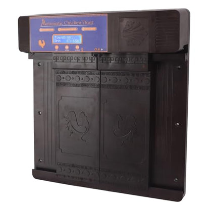 Automatic Chicken Coop Door Opener Anti Pinch IP45 Solar Powered Poultry Coop Door with Timer (Dark Brown) - color: Dark Brown