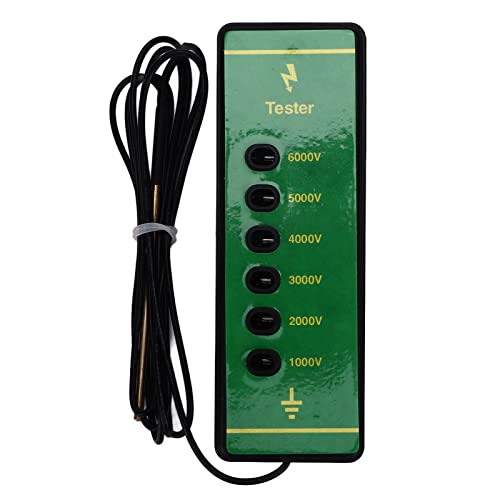 Electric Fence Voltage Tester, 1000-6000V Fence Tester, 6 Neon Indicator Lights, Cold Resistant, Waterproof for Farms, Home Gardens, Sheep, Pets, Horses and Livestock Fences