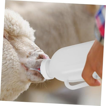 VANZACK Lamb Nursing Bottle Thickened Animal Feeding Bottle with Handle for Calves Goats and Sheep Reusable Milk Feeder with Safe Smooth Edges and Opening for Easy Cleaning