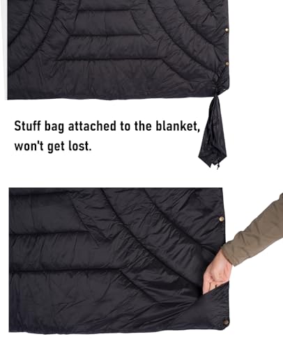 iClimb 3M Thinsulate Insulation Warm Camping Blanket Ultralight Compact - color: Dark Grey, size: 72.8” × 55”, 1.52 lb
