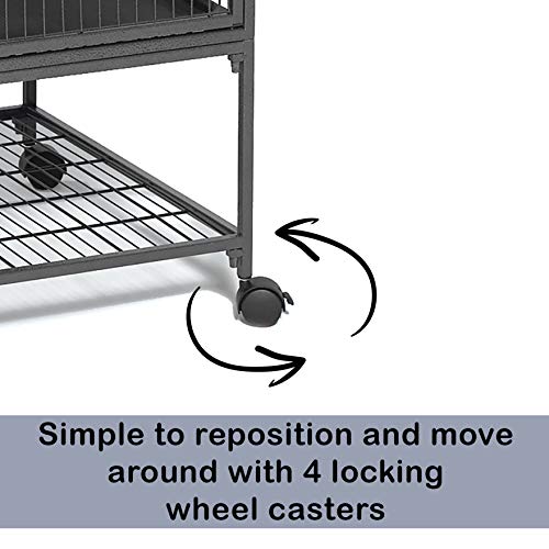 Critter Nation by MidWest Homes for Pets Single Unit Small Animal Cage, Habitat for Rats, Chinchillas, Ferrets, Sugar Gliders, Tool-Free Assembly, with Full-Width Doors, Shelf and Removable Base Pan - color: Black: 1/2 Inch Wire Spacing: Critter Nation, s