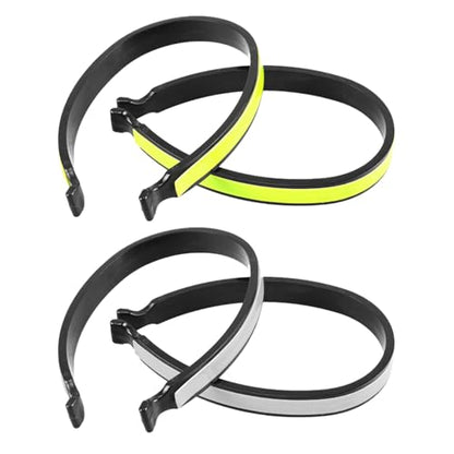 4pcs High Visibility Pant Cuff Clips for Cycling, Reflective Elastic Ankle Bands to Secure & Protect Trousers from Bike Chain, Bicycle Safety Gear for Night Riding, Running, Outdoor