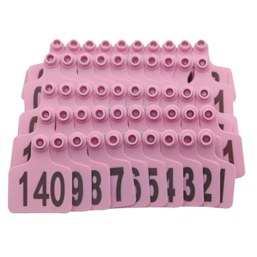 Cattle Ear Tags Livestock Ear Tags Animal Ear Tag for Cows Goats Sheep Pigs Animal Identification Earring Tag pick粉色 001-100