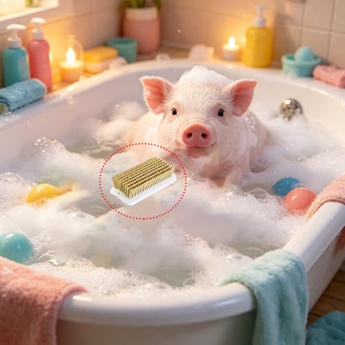 2 Pcs Pig Enrichment Toy, Self-Grooming and Scratch Brush for Mini Pigs, Encourage Natural Behavior, Relieve Stress, Suitable for Installation on Outdoor Trees, Fences, Wooden Stakes, and Pigsties