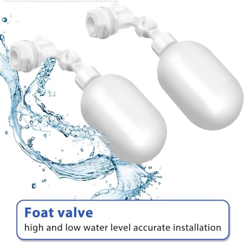 Mudder 6 Pack Float Ball Valve 1/4 Inch Adjustable Plastic Water Filter Float Valve for Ponds, Water Tank, Pump, Trough, Aquariums, Aquaculture, Reservoir