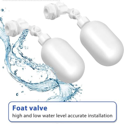 Mudder 6 Pack Float Ball Valve 1/4 Inch Adjustable Plastic Water Filter Float Valve for Ponds, Water Tank, Pump, Trough, Aquariums, Aquaculture, Reservoir