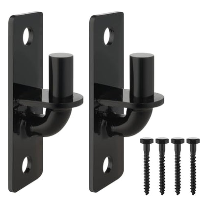 Gate Hinges Wall Mount 2 Pack Farm & Chain Link Gate Hinges with 5/8'' Pin, Heavy Duty Outdoor Metal Gate Hardware for Fence Posts (2 Pack, Black) - size: 2 Pack