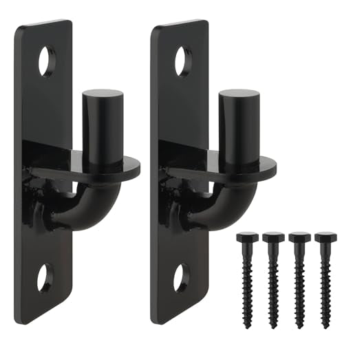 Gate Hinges Wall Mount 2 Pack Farm & Chain Link Gate Hinges with 5/8'' Pin, Heavy Duty Outdoor Metal Gate Hardware for Fence Posts (2 Pack, Black) - size: 2 Pack