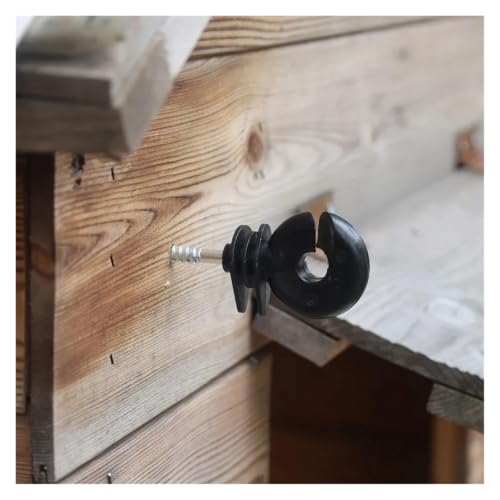 Electric Fencing Ring Insulators Farm Electric Fence Insulators Screw in Ring Insulator Wire Rope Tape Holder Livestock Hanging Hooks(5PCS) - color: 5PCS