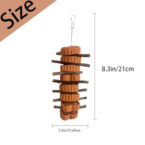 Bunny Carrot Cake Chew Toys,Rabbit Teeth Grinding Hanging Chinchillas Molar Toy Improve Dental Health Natural Apple Sticks for Guinea Pigs Rats Hamsters Gerbils(4 Packs) - color: 【orange】