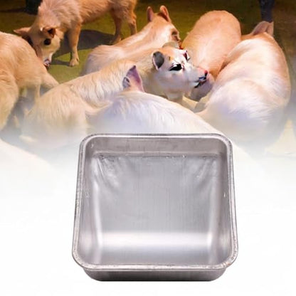 Pig Trough Stainless Steel Sow Feeder Fodder Tray Heavy Duty Pig Waterer Bucket Pet Poultry Pig Feeding Bowl Pig Feeder Bowl, Thickened