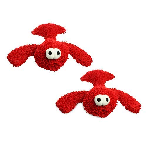 MIGHTY® 2 Pack Microfiber Large Lobster Ultra Durable Plush Dog Toy | Multiple Layers & Reinforced Seams , Washable and Floats , Mighty® Construction - color: 2PK Red Lobster